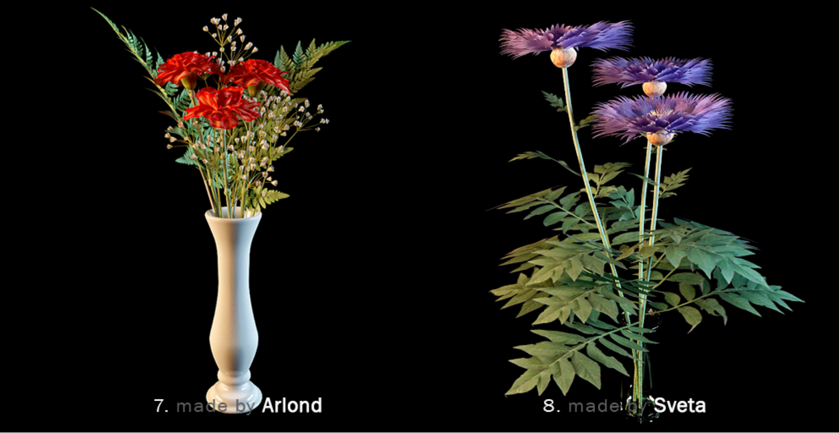 دانلود مجموعه حرفه ای آبجکت گل و گلدان سه بعدی برای تری دی مکس- سری 1 1
