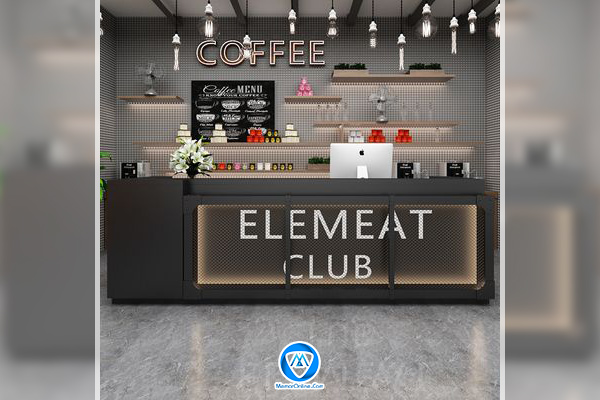 بوفه شیک باشگاه بدنسازی با فضای کافهای و صندلیهای مدرن