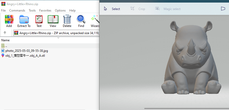 دانلود مدل سه بعدی بچه کرگدن عصبانی برای چاپ سه بعدی