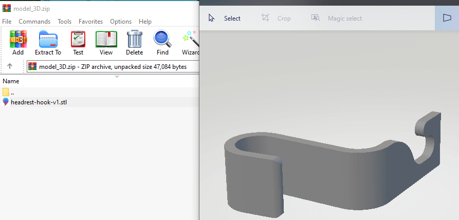 دانلود رایگان مدل سه بعدی stl برای جالباسی پشت صندلی