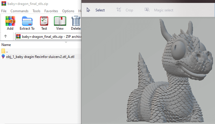 دانلود آبجکت stl آماده به چاپ پرینتر سه بعدی baby dragon