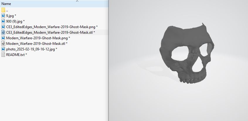 مدل سه بعدی stl ماسک ghost