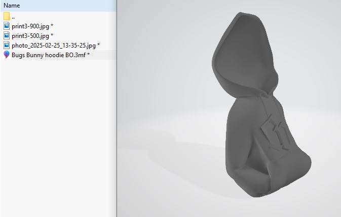فایل هودی خرگوش Bunny برای پرینتر سه بعدی