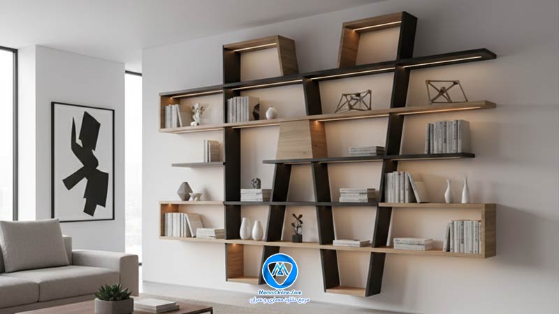 کتابخانه با طراحی هندسی