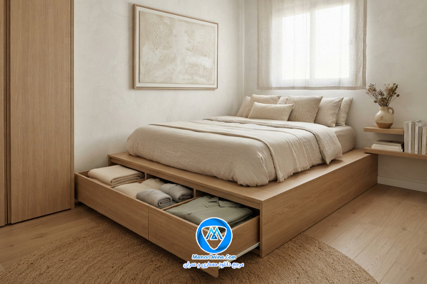 31. تخت خواب دارای کشوی مخفی