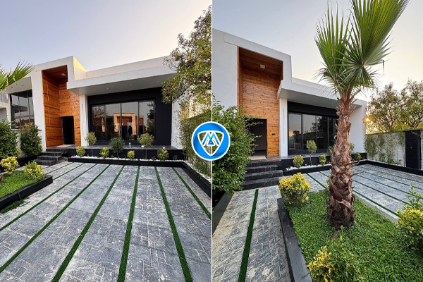 نما بیرونی خانه ویلایی اجری